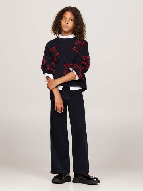 Sueter-holgado-con-estrellas-metalizadas-de-niña-Tommy-Hilfiger-KG0KG08367-DW5