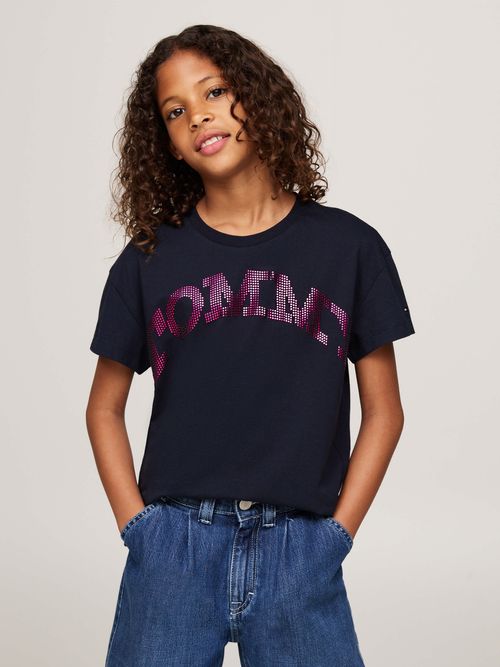 Playera-amplia-con-logo-universitario-de-niña-Tommy-Hilfiger