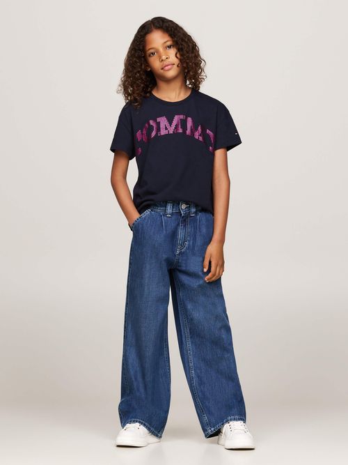 Playera-amplia-con-logo-universitario-de-niña-Tommy-Hilfiger