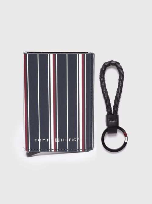Set-de-Regalo-de-Piel-con-Llavero-Y-Tarjetero-Rayado-Hombre-Tommy-Hilfiger-AM0AM12790-0GY