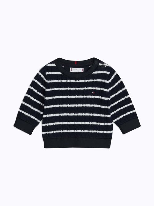 Sueter-de-rayas-en-punto-trenzado-de-ninos-unisex-Tommy-Hilfiger-KN0KN01907-0A4