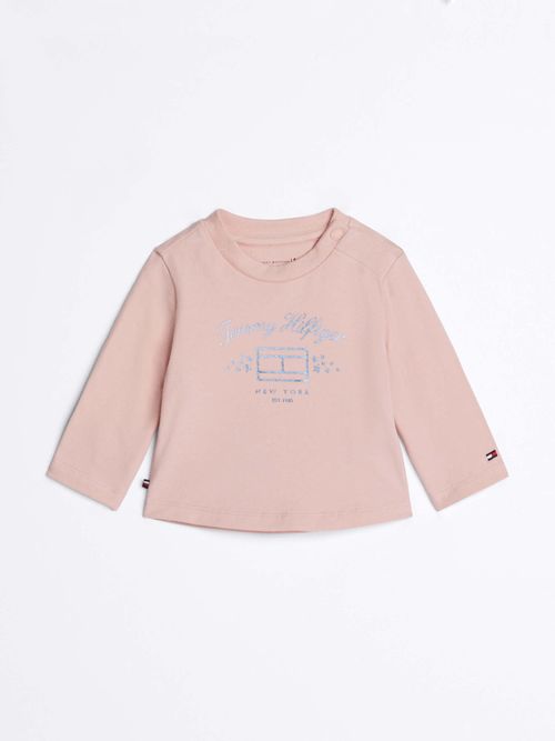Playera-de-manga-larga-con-logo-metalizado-de-nina-Tommy-Hilfiger-KN0KN01917-TJX