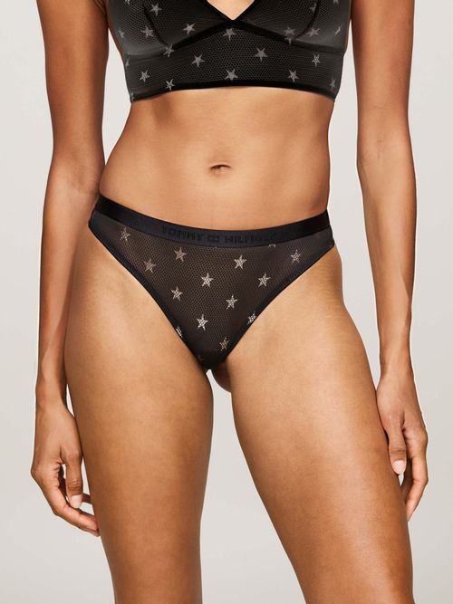 Tanga-de-malla-con-estampado-de-estrellas-de-mujer-Tommy-Hilfiger-UW0UW05541-BDS