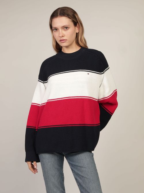 Sueter-de-Corte-Regular-con-Franjas-Horizontales-Mujer-Tommy-Hilfiger-WW0WW41693-03K