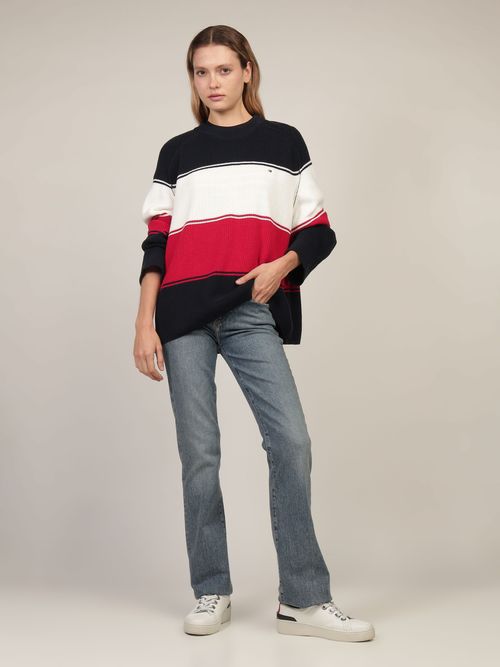 Sueter-de-Corte-Regular-con-Franjas-Horizontales-Mujer-Tommy-Hilfiger-WW0WW41693-03K
