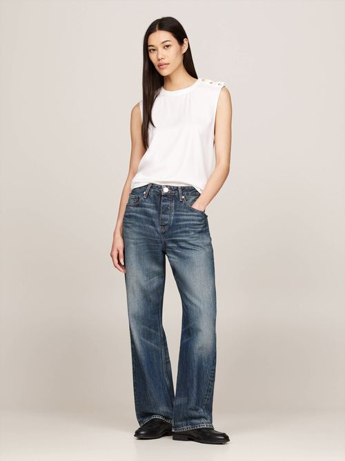 Playera-sin-mangas-con-botones-en-relieve-de-mujer-Tommy-Hilfiger-WW0WW43566-YBL