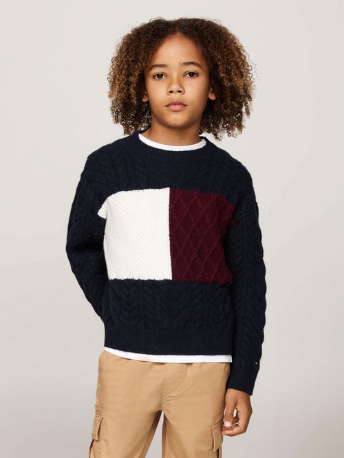 Sueter-de-punto-trenzado-color-block-de-niño-Tommy-Hilfiger-KB0KB09251-DW5