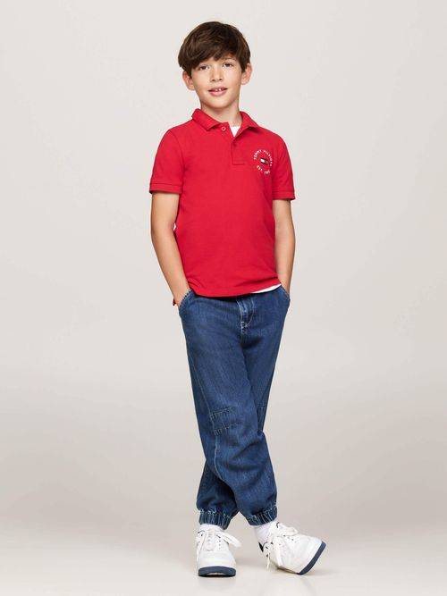 Polo-de-manga-corta-con-logo-bordado-de-niño-Tommy-Hilfiger-KB0KB09165-XLG