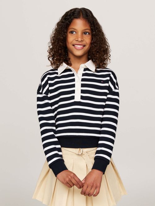 Sudadera-amplia-tipo-polo-de-rayas-marineras-de-niña-Tommy-Hilfiger-KG0KG08362-0A4