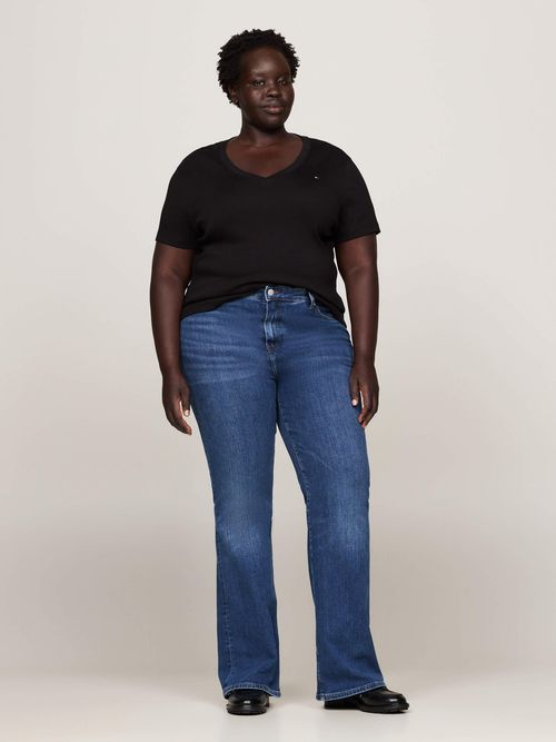 Playera-Curve-con-cuello-de-pico-de-Mujer-de-Tommy-Hilfiger-WW0WW44220-BDS