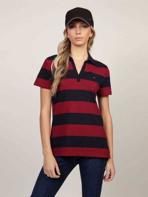 Polo-de-Corte-Regular-con-Estampado-a-Rayas-de-Mujer-Tommy-Hilfiger-76J5172-XJS
