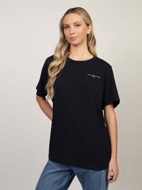 Playera-de-Corte-Regular-con-Logo-en-Relieve-de-Mujer-Tommy-Hilfiger-WW0WW44317-DW5