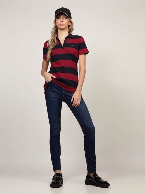 Polo-de-Corte-Regular-con-Estampado-a-Rayas-de-Mujer-Tommy-Hilfiger-76J5172-XJS
