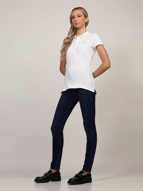 Polo-de-Corte-Slim-con-Logo-Bordado-de-Mujer-Tommy-Hilfiger-WW0WW42547-YCF