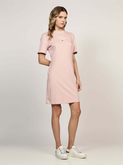 Vestido-corto-de-cuello-redondo-corte-slim-de-mujer-Tommy-Hilfiger-WW0WW43830-TQN