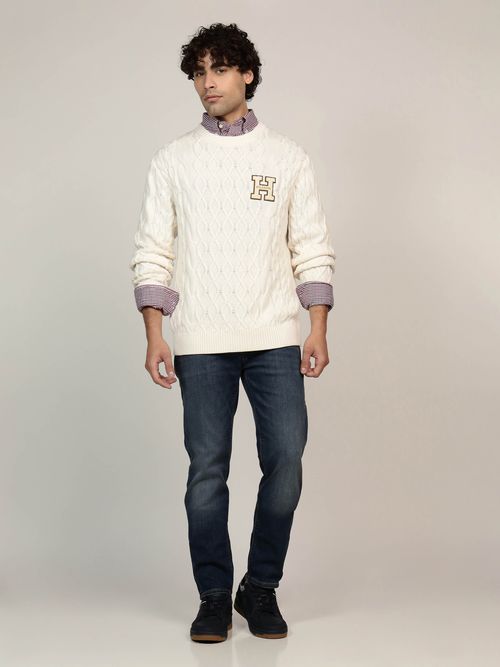 Sueter-de-punto-trenzado-con-parche--de-hombre-Tommy-Hilfiger-MW0MW38043-Z00