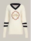 Sueter-con-franjas-distintivas-en-las-mangas-y-cuello-de-pico-de-mujer-Tommy-Hilfiger-WW0WW44301-Z00