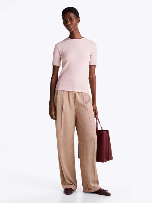 Playera-slim-acanalada-de-mujer-Tommy-Hilfiger-WW0WW43918-TQN