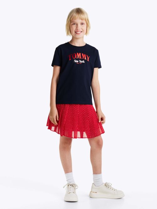 Playera-con-logo-universitario-de-nina-Tommy-Hilfiger-KG0KG08296-C1G