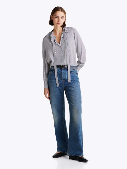 Blusa-amplia-de-rayas-con-lazo-de-mujer-Tommy-Hilfiger-WW0WW45000-0BC