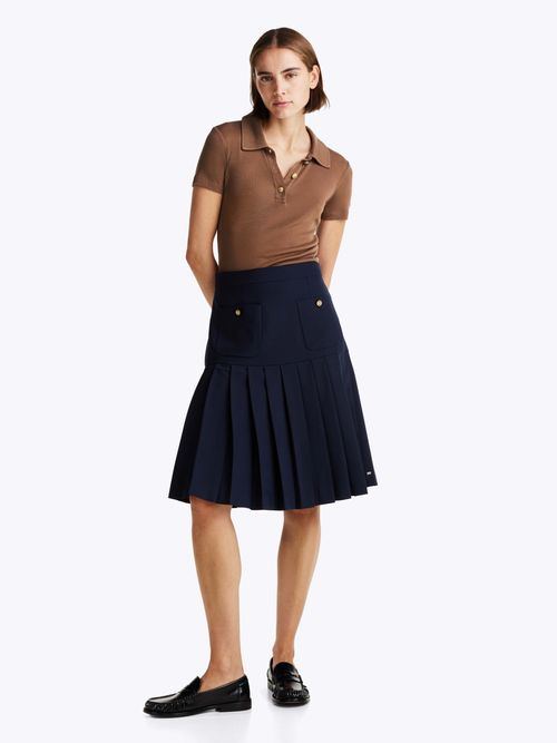 Polo-de-corte-slim-con-botones-dorados-de-mujer-Tommy-Hilfiger-WW0WW44446-GWD