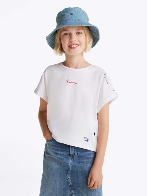 Playera-de-cuello-redondo-con-logo-de-nina-Tommy-Hilfiger-KG0KG08300-YBR