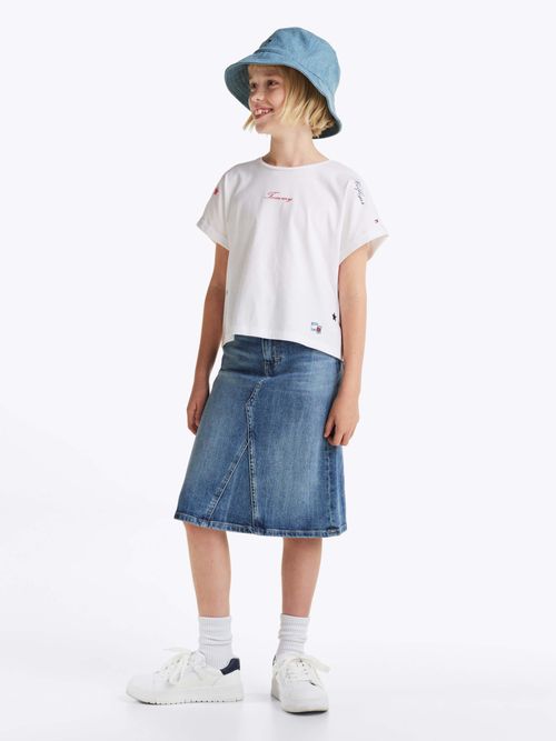 Playera-de-cuello-redondo-con-logo-de-nina-Tommy-Hilfiger-KG0KG08300-YBR