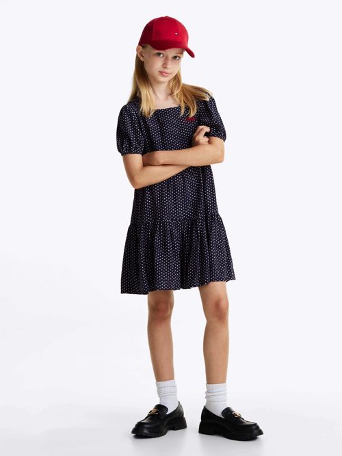 Vestido-con-estampado-de-estrellas-de-nina-Tommy-Hilfiger-KG0KG08337-C1G