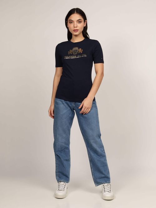 Playera-con-monotipo-Hilfiger-a-contraste-de-mujer-Tommy-Hilfiger-WW0WW43892-C1G