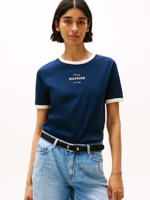 Playera-de-ribetes-a-contraste-con-logo-de-mujer-Tommy-Hilfiger-WW0WW44586-C1G