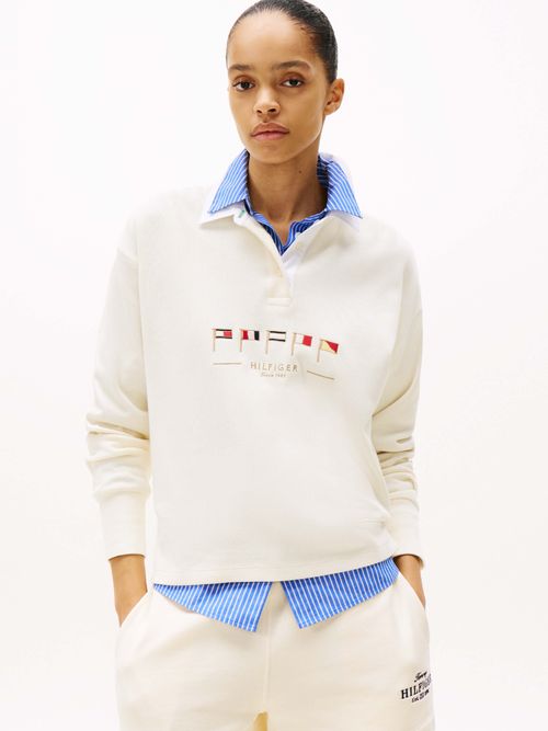 Polo-de-punto-amplio-con-logo-de-mujer-Tommy-Hilfiger-WW0WW44644-AEF