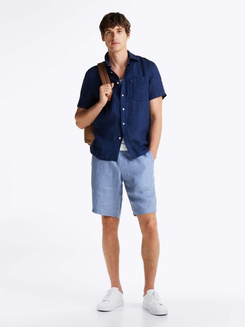 Camisa-de-lino-de-manga-corta-corte-regular-de-hombre-Tommy-Hilfiger-MW0MW37540-DAF