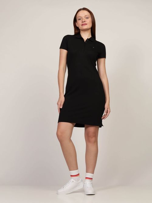 Vestido-de-Corte-Slim-con-Logo-Bordado-de-Mujer-Tommy-Hilfiger-76J4861-BDS