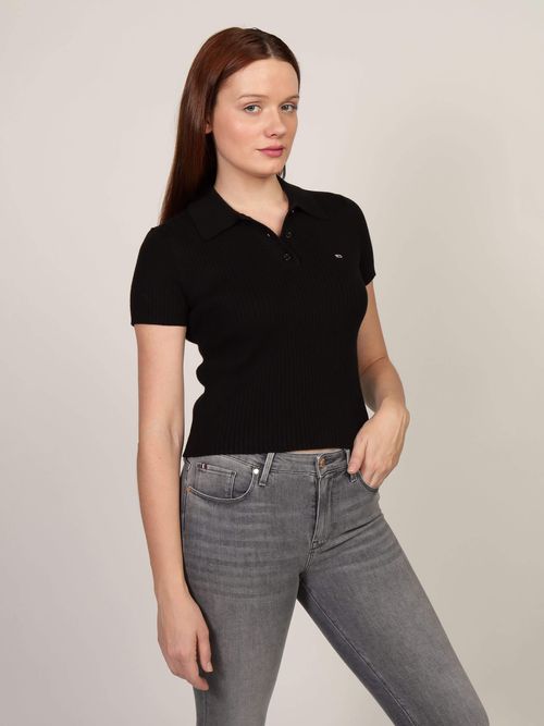 Polo-con-Logo-Bordado-de-Mujer-Tommy-Jeans-DW0DW19976-BDS
