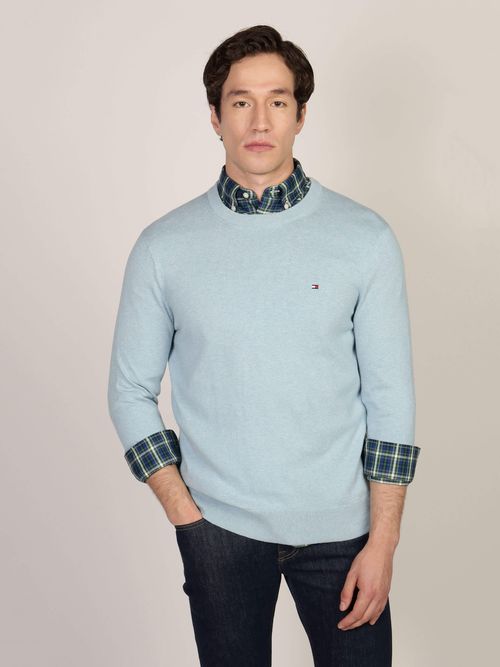 Sueter-de-Algodon-Organico-con-Logo-Bordado-de-Hombre-Tommy-Hilfiger-MW0MW28046-DVW