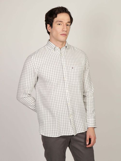 Camisa-de-Corte-Regular-con-Logo-de-Hombre-Tommy-Hilfiger-MW0MW37564-0K4