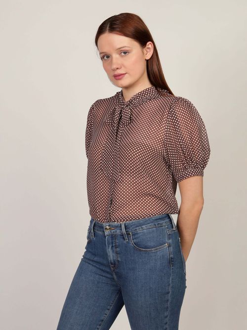 Blusa-con-Cuadros-Estampado-de-Mujer-Tommy-Hilfiger-WW0WW44046-09Z