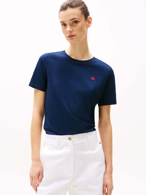 Playera-con-logo-a-contraste-de-mujer-Tommy-Hilfiger-WW0WW45522-C1G