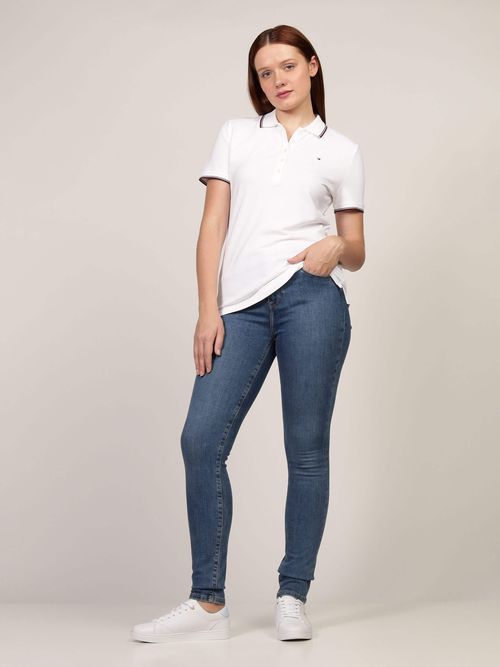 Polo-de-Corte-Classic-con-Logo-Bordado-de-Mujer-Tommy-Hilfiger-76J5170-YCI