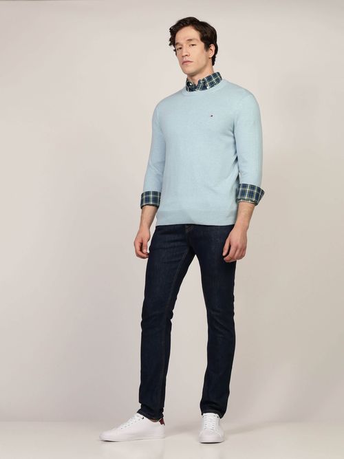 Sueter-de-Algodon-Organico-con-Logo-Bordado-de-Hombre-Tommy-Hilfiger-MW0MW28046-DVW