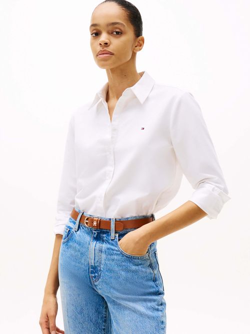 Camisa-Oxford-de-corte-amplio-de-mujer-Tommy-Hilfiger-WW0WW46111-YCF