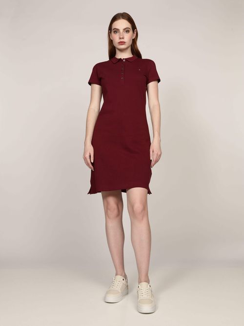 Vestido-de-Corte-Slim-con-Logo-Bordado-de-Mujer-Tommy-Hilfiger-WW0WW42450-VLP