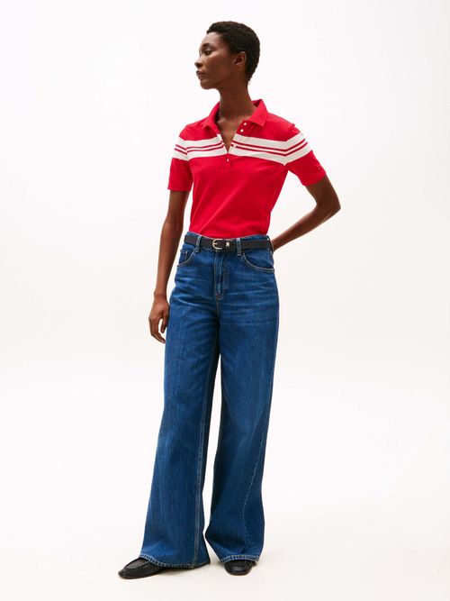 Polo-de-rayas-con-corte-slim-de-mujer-Tommy-Hilfiger-WW0WW44647-XLG