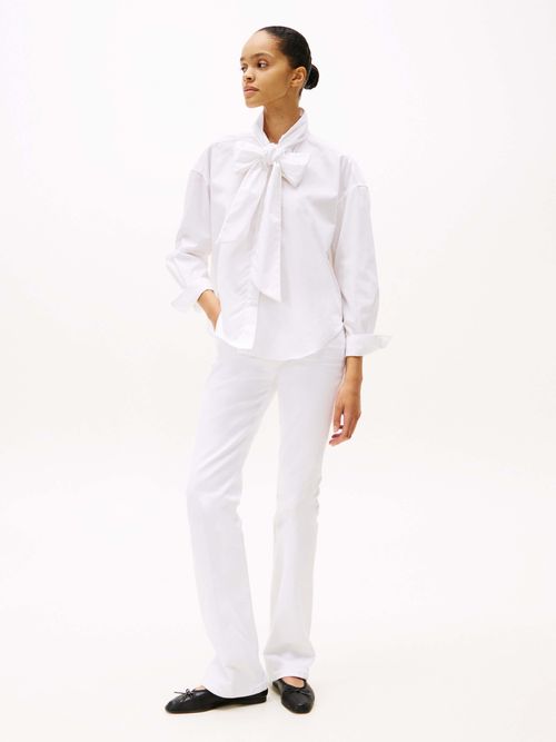 Camisa-de-corte-amplio-con-lazo-en-el-cuello-de-mujer-Tommy-Hilfiger-WW0WW44722-YCF