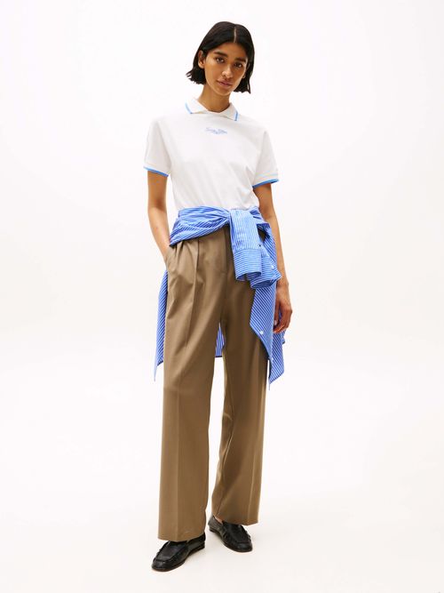 Polo-de-cuello-redondo-con-logo-de-mujer-Tommy-Hilfiger-WW0WW45516-YBL