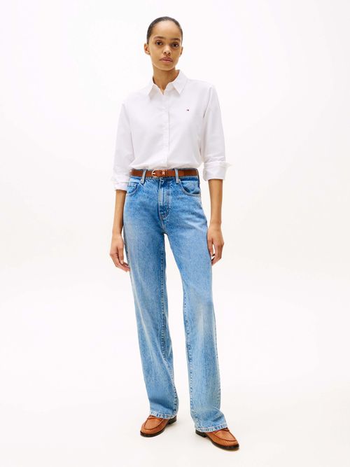 Camisa-Oxford-de-corte-amplio-de-mujer-Tommy-Hilfiger-WW0WW46111-YCF