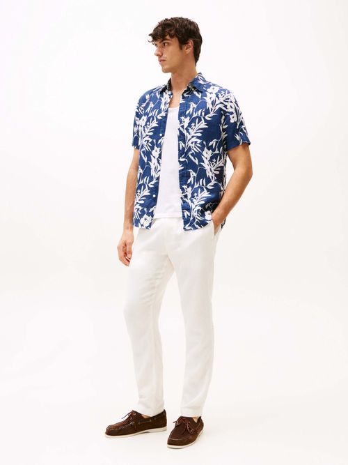 Camisa-de-lino-puro-con-estampado-tropical