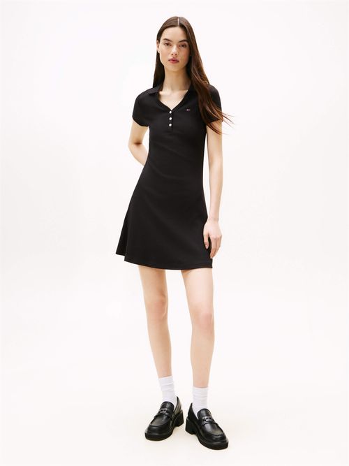 Vestido-slim-cuello-de-pico-de-mujer-Tommy-Jeans-DW0DW21172-BDS