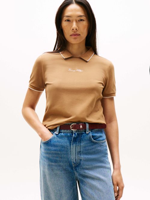 Polo-con-cierre-en-la-espalda-de-mujer-Tommy-Hilfiger-WW0WW45806-GWA