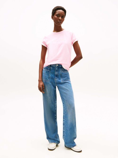 Playera-con-cuello-redondo-y-logo-bordado-de-mujer-Tommy-Hilfiger-WW0WW45746-TOL